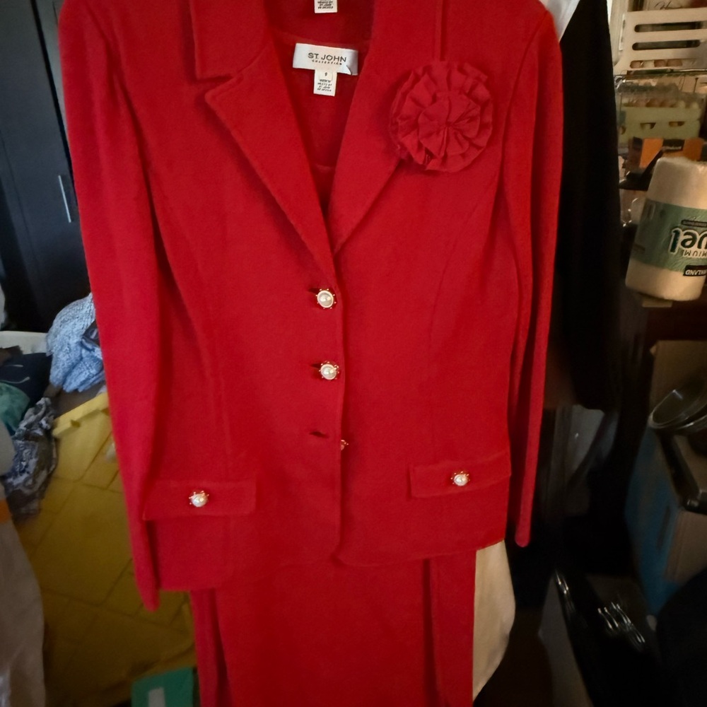 St. John Red Women's Jacket & Dress Set